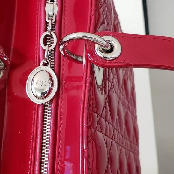 Lady Dior Red Patent Leather large Bag. No offer. - Picture 3 of 11